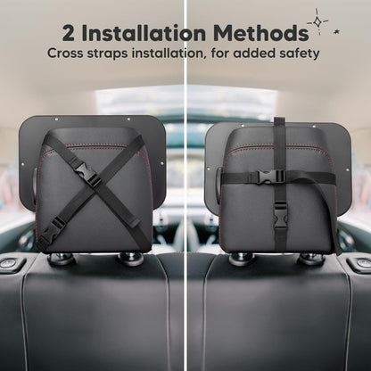 Baby Car Seat Mirror, Wide View, Shatterproof (Matte Black) | Backseat Infant Car Mirror for Baby Rear Facing, Crystal Clear View, Travel, Easy Install & Adjust for Removable Headrest