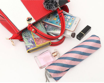 Sac bandoulière patchwork pour femme – Sac fourre-tout en cuir synthétique avec pompon
