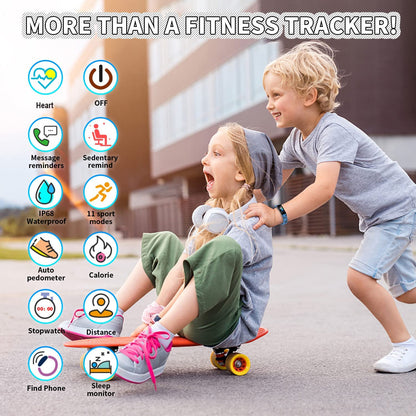 Exciting Kids Fitness Tracker Watch - Activity Tracker with 11 Sport Modes, IP68 Waterproof, Perfect for Ages 6-16!