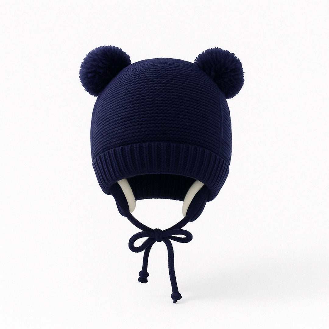 Bonnet Bébé Tricoté à Pompons – Chaleur & Douceur pour l’Hiver