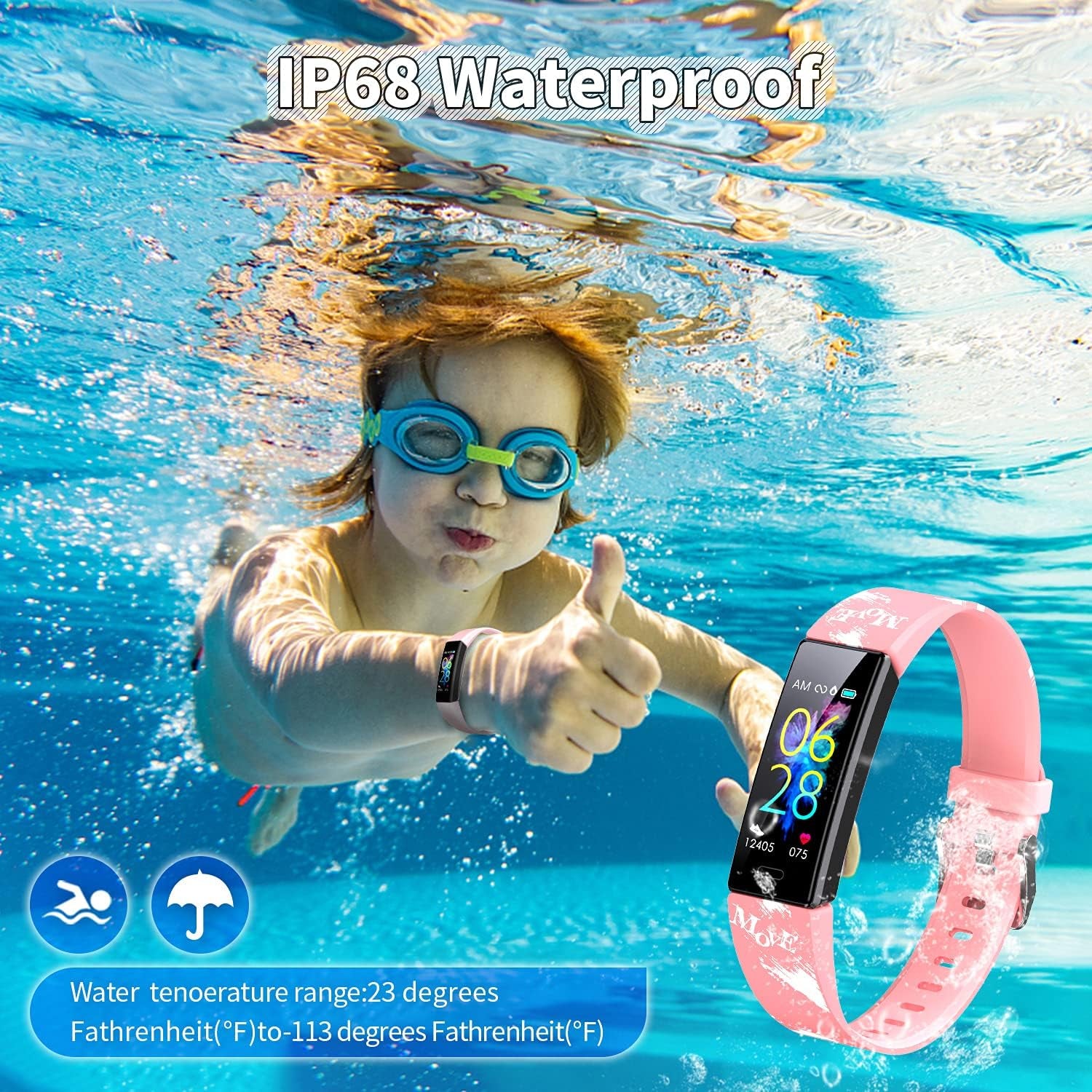 Exciting Kids Fitness Tracker Watch - Activity Tracker with 11 Sport Modes, IP68 Waterproof, Perfect for Ages 6-16!