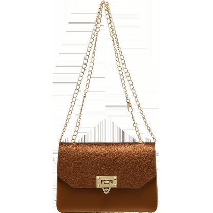 Sac bandoulière urbain à sequins et étoiles – Cuir PU avec bandoulière chaîne